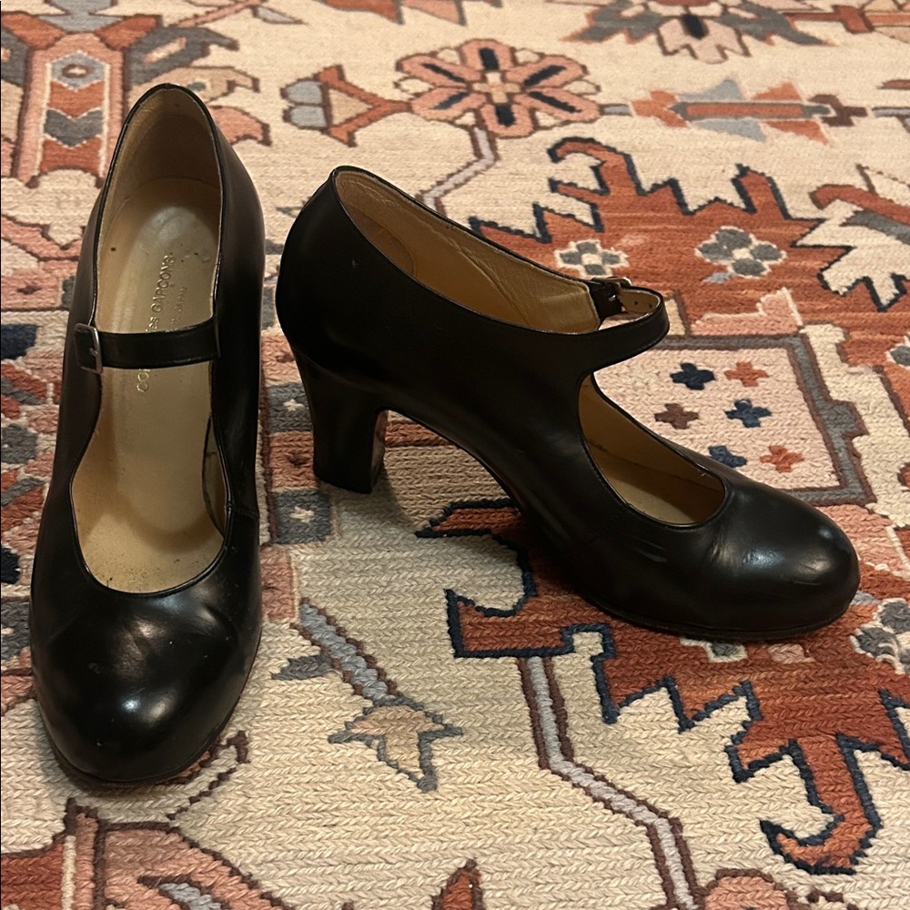 Vintage 90s Comme des Garcons Black Mary Jane Heels Made in Japan - Picture 6 of 7